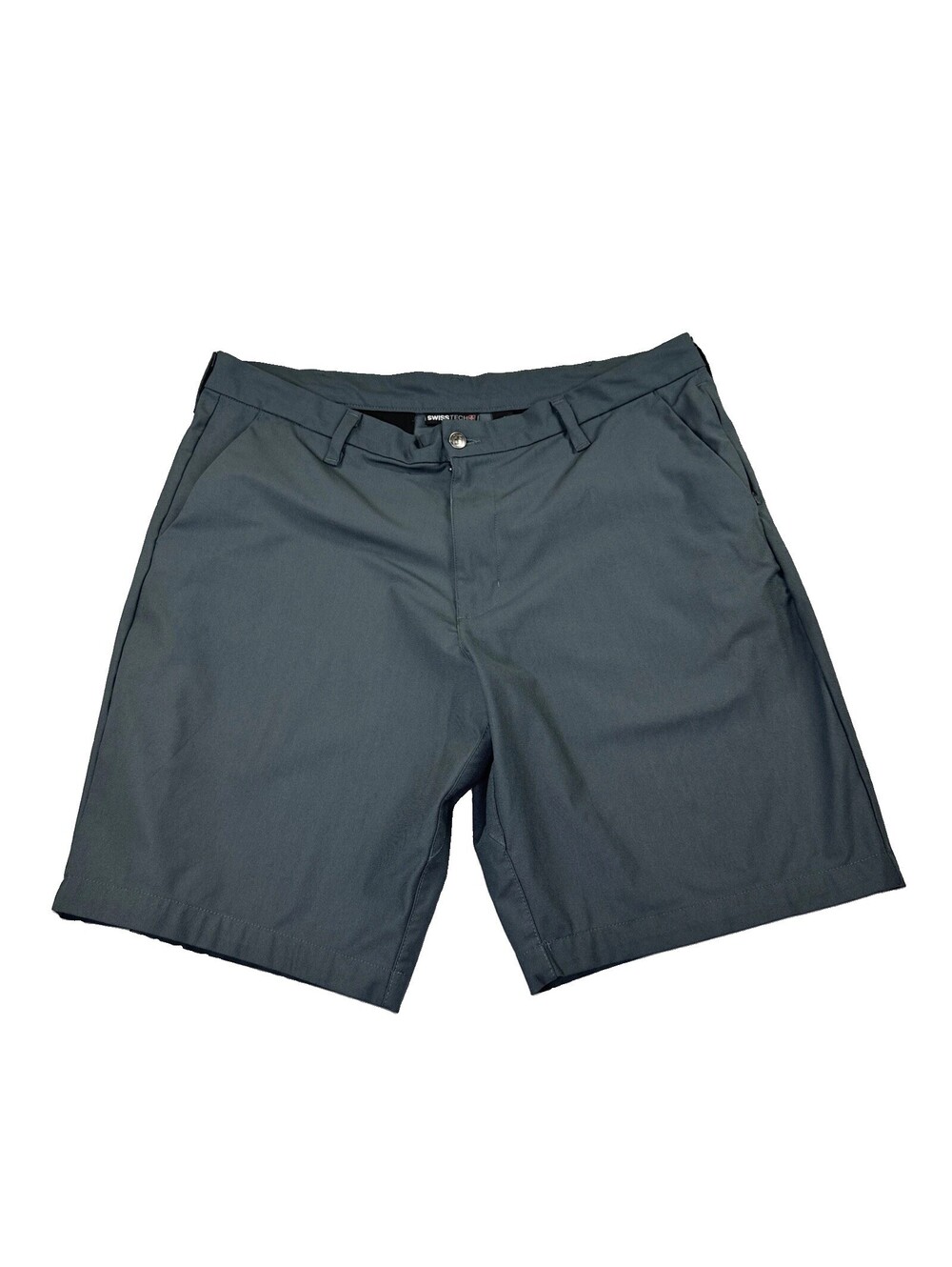 Swiss Tech Performance Shorts Men 38 Gray Peak Flex Stretch 9" Inseam Golf